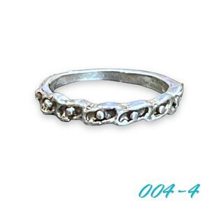 Womens Ring Size 4 Band Silver Metal Boho Circles Jewelry 004-4